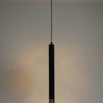 Black and Gold LED Cylinder Pendant Light