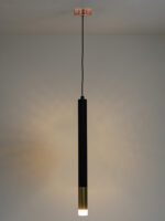 Black and Gold LED Cylinder Pendant Light