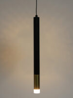 Black and Gold LED Cylinder Pendant Light - Image 5
