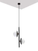White Frosted and Smokey Glass Pendant Light - Image 2
