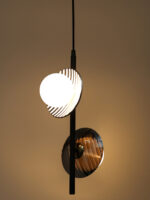 White Frosted and Smokey Glass Pendant Light - Image 4