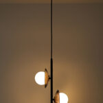 White Frosted and Smokey Glass Pendant Light