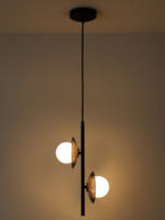 White Frosted and Smokey Glass Pendant Light