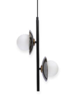 White Frosted and Smokey Glass Pendant Light - Image 6