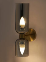 Smokey Glass Up Down Wall Light (Bulb Not Included)