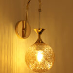 Amber Glass Hanging Wall Light (Bulb Not Included)