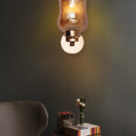 Amber Glass Wall Lamp (Bulb Not Included)
