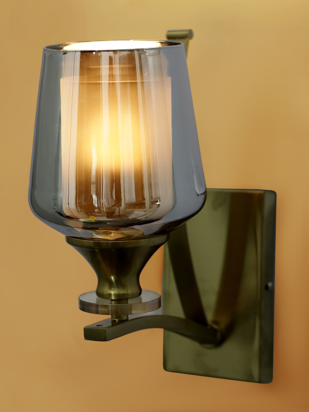 PHWL-12-0329-3 Smokey Glass Wall Sconce (Bulb Not Included) - Image 1