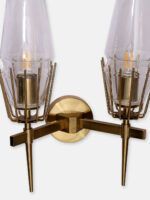 Two Clear Glass Holders Wall Lamp (Bulb Not Included) - Image 7