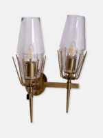 Two Clear Glass Holders Wall Lamp (Bulb Not Included) - Image 8