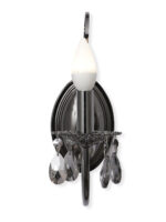 Black Metal Wall Light with Hanging Crystal (Bulb Not Included) - Image 2