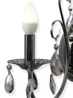 Black Metal Wall Light with Hanging Crystal (Bulb Not Included) - Image 6