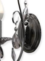 Black Metal Wall Light with Hanging Crystal (Bulb Not Included) - Image 7