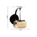 Amber Glass LED Hanging Wall Light - Image 12