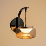 Amber Glass LED Hanging Wall Light - Image 7