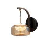 Amber Glass LED Hanging Wall Light - Image 9