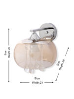Amber Glass Wall Light with Hanging Crystal (Bulb Not Included) - Image 9