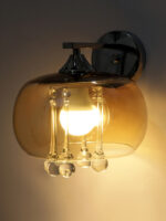 Amber Glass Wall Light with Hanging Crystal (Bulb Not Included) - Image 6