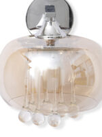 Amber Glass Wall Light with Hanging Crystal (Bulb Not Included) - Image 7