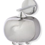 Smokey Glass Wall Lamp with Hanging Crystal (Bulb Not Included)