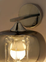 Smokey Glass Wall Lamp with Hanging Crystal (Bulb Not Included) - Image 6