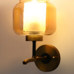 Amber Glass Wall Lamp (Bulb Not Included)