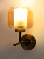Amber Glass Wall Lamp (Bulb Not Included)