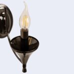 Glossy Black Wall Light with Hanging Crystal (Bulb Not Included) - Image 10