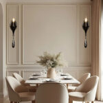 Glossy Black Wall Light with Hanging Crystal (Bulb Not Included) - Image 4