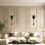 Glossy Black Wall Light with Hanging Crystal (Bulb Not Included)