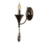 Glossy Black Wall Light with Hanging Crystal (Bulb Not Included) - Image 7