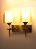 Amber Glass Double Holder Wall Light (Bulb Not Included)