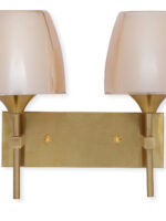 Amber Glass Double Holder Wall Light (Bulb Not Included) - Image 5