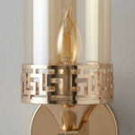 Proudome Amber Glass Wall Light – Luxury Gold Finish Decorative Wall Lamp (Bulb Not Included) - Image 5