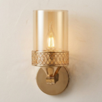 Proudome Amber Glass Wall Light – Luxury Gold Decorative Wall Lamp for Modern Interiors (Bulb Not Included) - Image 4