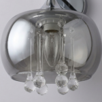 Proudome Smokey Glass Wall Light with Hanging Crystals – Luxury Decorative Wall Lamp (Bulb Not Included) - Image 5
