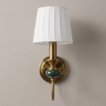 Proudome Fabric Shade Wall Light – Elegant Brass Finish Decorative Wall Sconce (Bulb Not Included) - Image 2