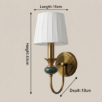 Proudome Fabric Shade Wall Light – Elegant Brass Finish Decorative Wall Sconce (Bulb Not Included) - Image 6