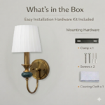 Proudome Fabric Shade Wall Light – Elegant Brass Finish Decorative Wall Sconce (Bulb Not Included) - Image 7