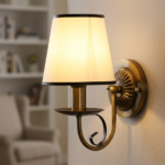 Proudome Frosted Glass Wall Light – Luxury Antique Brass Finish Decorative Wall Sconce (Bulb Not Included)