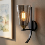 Proudome Smokey Glass Wall Lamp – Modern Decorative Indoor Wall Sconce (Bulb Not Included) - Image 3