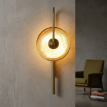 Proudome 3 Color Mode LED Amber Glass Wall Light – Modern Decorative Wall Sconce