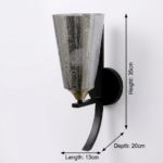 Proudome Smokey Glass Wall Lamp – Modern Decorative Indoor Wall Sconce (Bulb Not Included) - Image 6