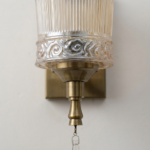 Proudome Decorative Glass Wall Light – Vintage Brass Wall Sconce with Crystal Accent (Bulb Not Included) - Image 5