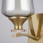 Proudome Smokey Glass Wall Light – Modern Brass Finish Decorative Wall Sconce (Bulb Not Included) - Image 5