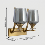 Somkey Glass Double Holder Lamp (Bulb Not Included) - Image 6