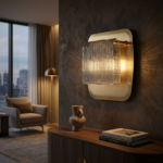Proudome Smokey Glass Wall Light with G9 Bulb Included – Modern Brass Wall Sconce - Image 3