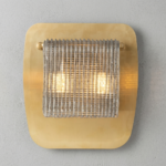 Proudome Smokey Glass Wall Light with G9 Bulb Included – Modern Brass Wall Sconce