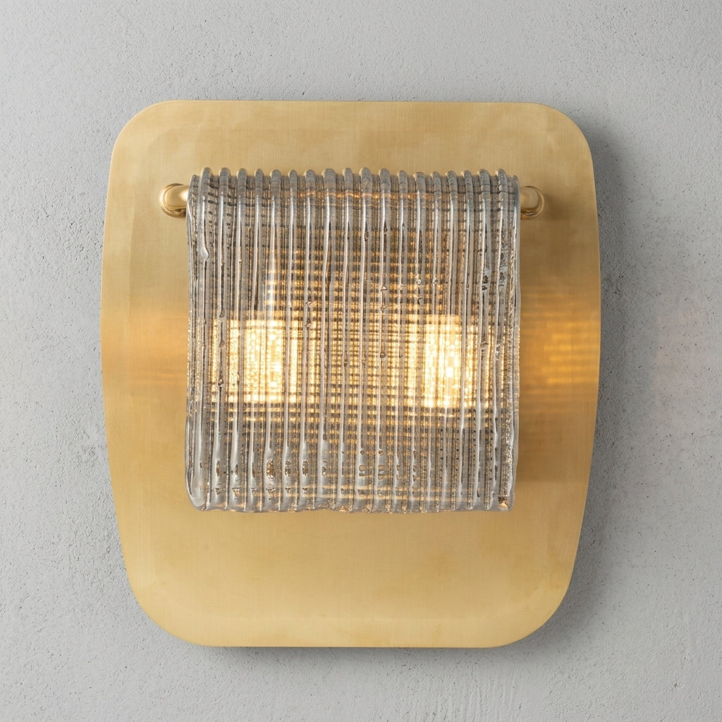 download - 2026-05-27T164440.243 Proudome Smokey Glass Wall Light with G9 Bulb Included – Modern Brass Wall Sconce - Image 1