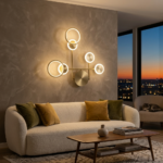 Proudome Modern 3 Color Mode LED Wall Light | Designer Gold Wall Sconce for Luxury Interiors - Image 3